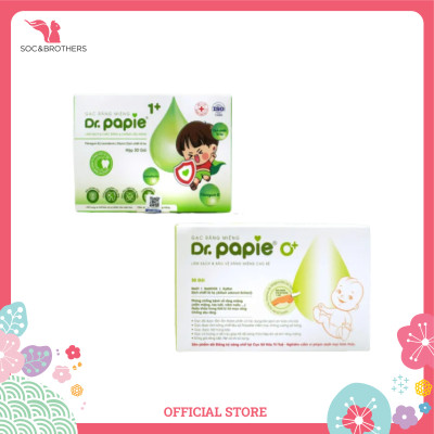 Gạc Rơ Lưỡi Dr Papie Vệ Sinh Răng Miệng Cho Bé , Gạc Răng Miệng Dr Papie Làm Sạch Răng Miệng Cho Bé Hộp 30 Miếng