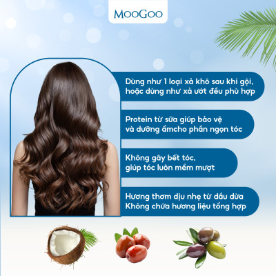 Dầu gội đầu dịu nhẹ cho bé không SLS, Sulfate, cho bé, da nhạy cảm MooGoo