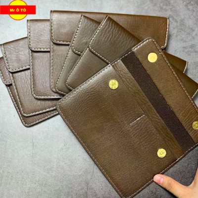 Ví Da đựng giấy tờ Ô Tô MR,ÔTÔ - Chuyên đựng giấy đăng kiểm, đăng kí xe - Chất liệu da sang trọng 3 ngăn tiện lợi VDK001