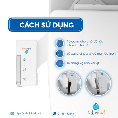 Vòi Xịt Vệ Sinh Thông Minh HIKA BIDET Gắn Bồn Cầu Lạnh, Xịt Rửa Hậu Môn Giảm Thiểu Tối Đa Việc Sử Dụng Giấy Vệ Sinh