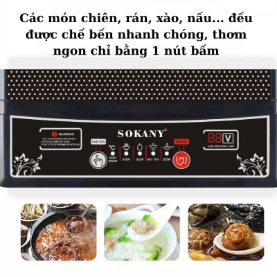 Bếp từ đơn SOKANY SK-07046 công suất 2200W, cực kì tiết kiệm với 5 chế độ nấu,  phím bấm cơ, tích hợp tính năng tự ngắt an toàn - HÀNG CHÍNH HÃNG