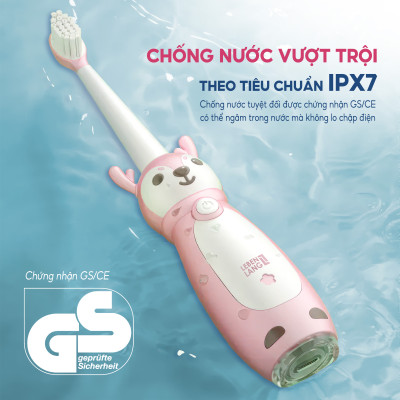 Bàn chải điện thông minh cho bé Lebenlang LBL3021, thiết kế đáng yêu cho bé, chống thấm nước IPX7, 3 chế độ, bảo hành 2 năm - hàng chính hãng