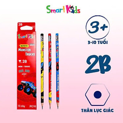 Bút Chì Gỗ 2B Monster Truck - Smart Kids PC10 (1 cây)