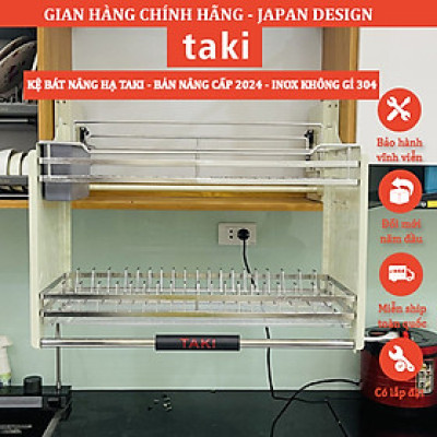 {NEW 2025} Giá Bát Nâng Hạ TAKI, Kệ Chén Thông Minh - INOX Không Gỉ 304 - Bảo Hành Trọn Đời