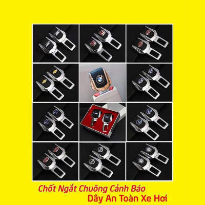 Chốt Cài Dây An Toàn Ô Tô Loại Cao Cấp - Bộ 2 Chiếc Ngắt chuông An Toàn Ô Tô, Nhiều Loại Logo Các Hãng Xe