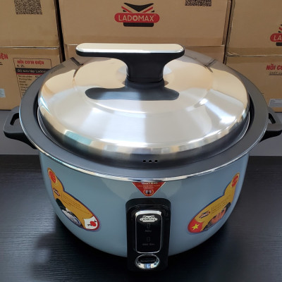 Nồi cơm điện công nghiệp 10L Ladomax công nghệ Nhật, nấu 6.5kg gạo, chống cơm cháy kèm vỉ hấp inox-Hàng chính hãng