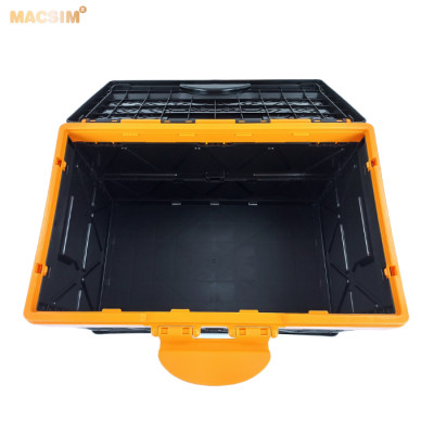 Hộp đựng đồ 48l màu đen pha cam xếp gọn kích thước 50cm x 32cm x 31cm - hộp đựng đồ trong cốp ô tô nhãn hiệu Macsim chất liệu PP cao cấp