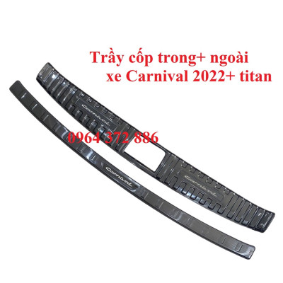 Nẹp chống sước cốp, ốp chống trầy cốp trong, ngoài xe Kia Carnival 2021 2022 2023 Mẫu TITAN cao cấp