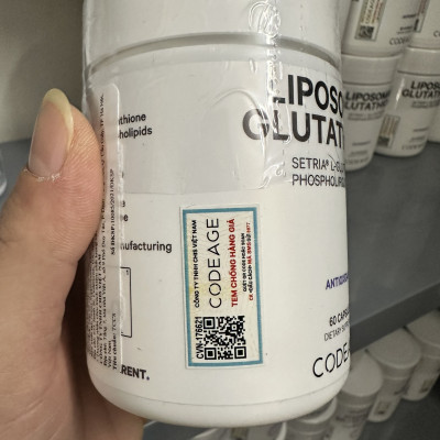 Codeage Liposomal Glutathione 1000mg - Viên Uống Trắng Da, Giảm Nám Sạm - Nhập Khẩu Chính Ngạch Có Tem Phụ, Tem Chống Hàng Giả