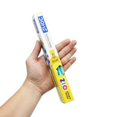 Hộp 12 Bút Chì Gỗ Zio Super Dark HB/2 Kèm Gôm Chuốt - DOMS 8491