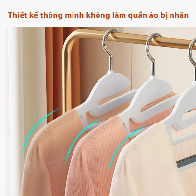 Combo 10 Móc Treo Quần Áo Chống Trượt Biến Dạng Quần Áo, Móc Áo Nhựa Cao Cấp Chịu Tải Lớn