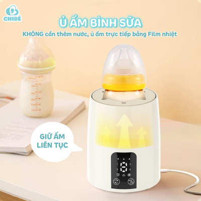 Máy Hâm sữa và Lắc Sữa Di Động Cho Bé CHIBÉ CB040 Pin 1200mAh, Lắc Sữa Không Vón Cục, Tiếng Ồn Nhỏ, Bảo Hành 18 Tháng