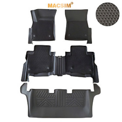 Thảm ô tô sd3 2 lớp dạng lưới lục giác Toyota fortuner 2017- (đen) - bề mặt cao su siêu sạch - Macsim