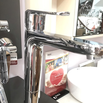 Vòi chậu rửa mặt lavabo đặt bàn cổ cao INAX LFV-2012SH nóng lạnh - Hàng chính hãng