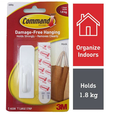 Móc Treo Tường Kiểu Vuông Command 1,8kg