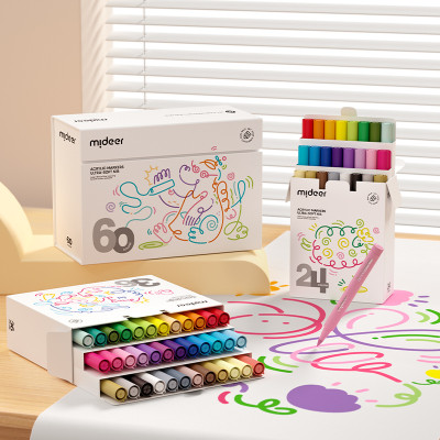 Bút đánh dấu màu dạ nước Mideer Acrylic Markers, Bút nhớ highlight cho bé 