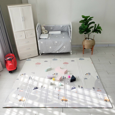 Thảm gấp gọn chống thấm 2 mặt Umoo chính hãng kích thước 180x200cm dày 1.5cm mẫu Chữ số