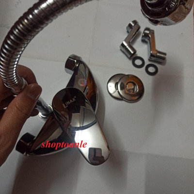 [FREESHIP] Vòi chậu rửa bát INAX cắm tường nóng lạnh cần mềm ( đã bao gồm chân sen gắn tường) bảo hành 5 năm