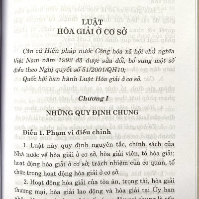 Luật Hoà giải ở cơ sở ( hiện hành) 