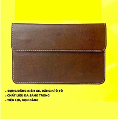 Ví Da đựng giấy tờ Ô Tô MR,ÔTÔ - Chuyên đựng giấy đăng kiểm, đăng kí xe - Chất liệu da sang trọng 3 ngăn tiện lợi VDK001