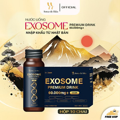 [Anna de Rita] Nước Uống Collagen EXOSOME Premium Drink 60.000MG+ Đẹp Da, Trẻ Hóa (hộp x 10 lọ 50ml)