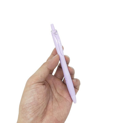 Bút Gel Bấm 0.6 mm Màu Pastel Pazto - Flexoffice FO-GELB039 - Thân Bút Tím - Mực Xanh