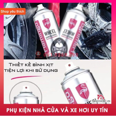 Xịt bọt dưỡng lốp ô tô, dung dịch tẩy sach làm đen lốp bảo dưỡng lốp Flamingo Hàng tốt