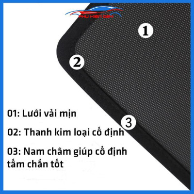 Bộ 4 rèm chắn nắng nam châm Xpander khung cố định chống tia UV