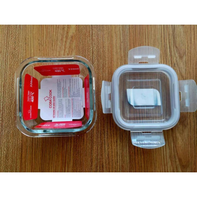 Bộ 4 hộp thủy tinh  2 hộp chữ nhật 370ml + 2 hộp tròn 400ml đựng thực phẩm COBA