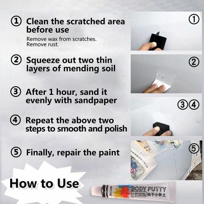 Bả matit vết trầy xước xe ô tô HAOSHUN 10gr, bột trét ATM ô tô đầy đủ dụng cụ bả nhanh khô bền đẹp hiệu quả
