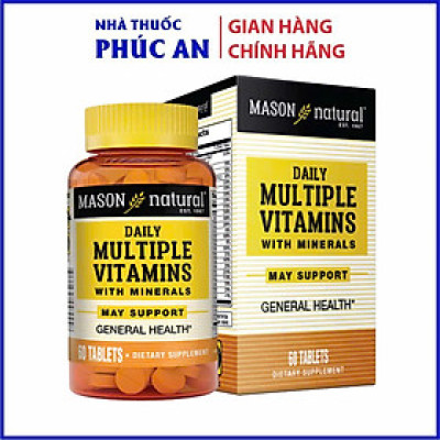 Viên vitamin và khoáng hữu cơ Mason Natural Daily Multiple Vitamins With Minerals 60 viên