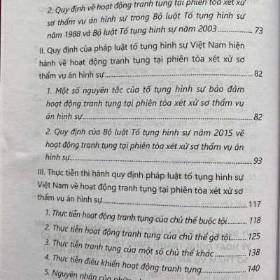 Hoạt Động Tranh Tụng Tại Phiên Tòa Xét Xử Sơ Thẩm Vụ Án Hình Sự