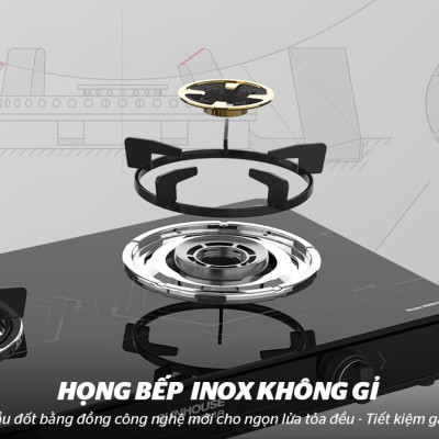 BẾP GAS DƯƠNG KÍNH SUNHOUSE MAMA MMB0911 - Hàng Chính Hãng