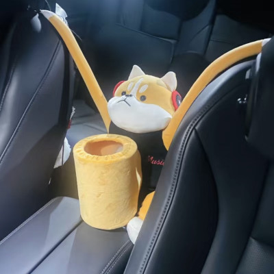 Gấu Bông Đựng Khăn Giấy và Sọt Rác Tiện Lợi hình gấu bông dễ thương trên xe ô tô