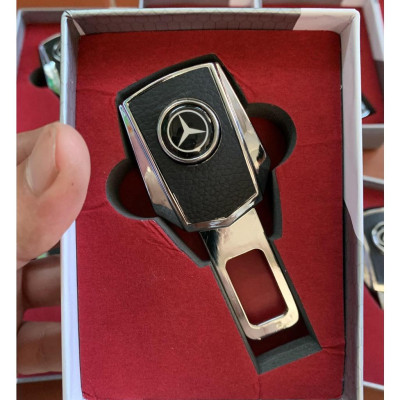 Chốt cài dây an toàn Logo hãng cao cấp bọc da bản cải tiến có thể móc nối tiếp Trendy Car