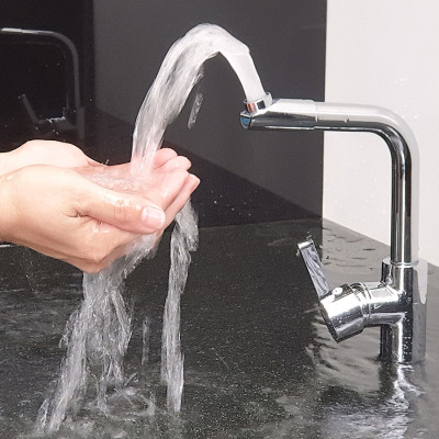 Vòi rửa chén nóng lạnh Đồng mạ Chrome Eurolife EL-KM02 (Trắng bạc)