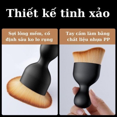 Chổi, cọ quét mini đầu cong sợi lông mềm dùng vệ sinh nội thất ô tô/ bảng điều khiển/ cửa thoát khí xe hơi cao cấp