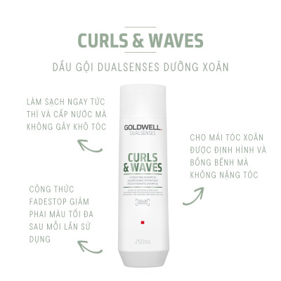 Dầu Gội Dưỡng Xoăn Goldwell Curls & Waves Cấp Ẩm Chuyên Sâu, Tóc Bồng Bềnh Dễ Vào Nếp