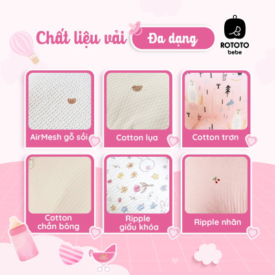 Gối chống trào ngược cho bé - Gối chữ C cao cấp nhập khẩu ROTOTO (Hồng họa tiết gấu)