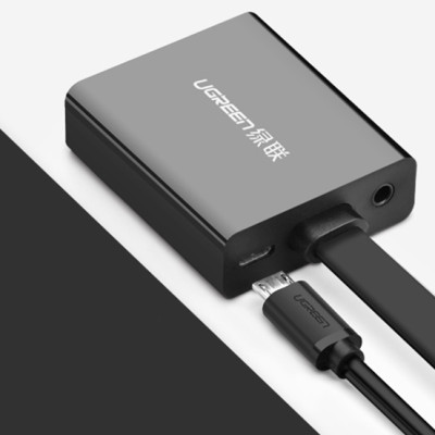 Cáp Chuyển Đổi HDMI Sang VGA + Audio Cáp Dẹt Có Nguồn Phụ Ugreen 40248 - Hàng Chính Hãng
