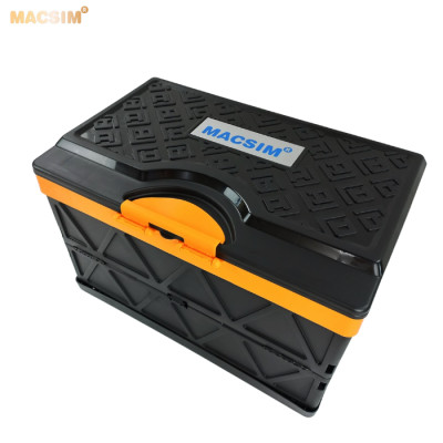 Hộp đựng đồ 48l màu đen pha cam xếp gọn kích thước 50cm x 32cm x 31cm - hộp đựng đồ trong cốp ô tô nhãn hiệu Macsim chất liệu PP cao cấp