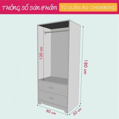 Tủ quần áo gỗ cho bé phong cách hiện đại SMLIFE Chembond