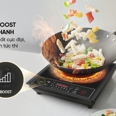 Bếp từ đơn Sunhouse SHD6154 - Công suất 2000W - 8 chế độ nấu - 10 mức nhiệt - Chế độ hẹn giờ - Bảo hành 12 tháng, Tặng kèm nồi lẩu - Hàng chính hãng