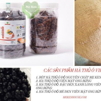 Hà thủ ô đỏ MẸ KEN hũ 500gr loại viên mật ong rừng - tặng 1 chai mẫu thử tinh dầu tràm gió nguyên chất MẸ KEN