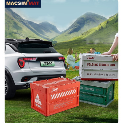 Hộp đựng đồ xếp gọn để cốp ô tô chất liệu PP cao cấp kích thước 52,5 cm x 36 cm x 34 cm nhãn hiệu Macsim 3W-màu cam