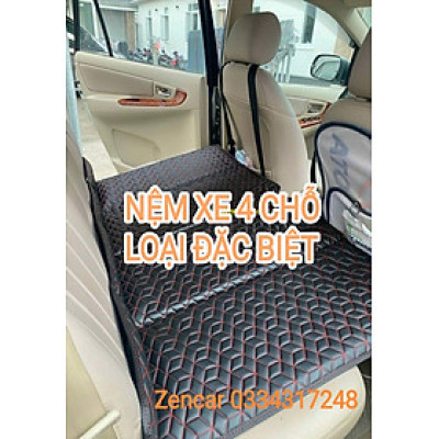 Nệm ô tô, nệm không bơm hơi, nệm ghế sau ô tô, nệm cho xe 5 chỗ, nệm xe hơi 7 chỗ - Chất liệu Da Cacsbon