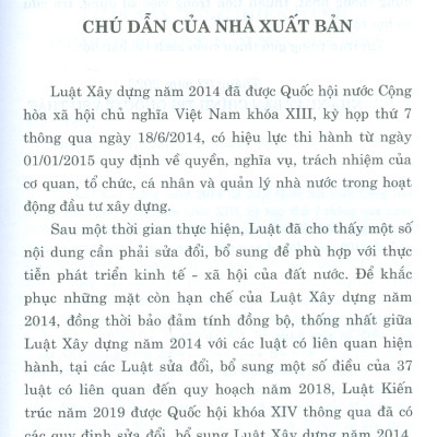 Luật Xây Dựng (Hiện Hành) (Sửa đổi, bổ sung năm 2018, 2019, 2020) - Tái bản 2023