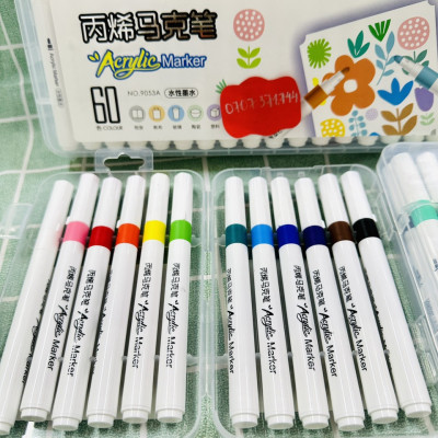Bút Lông Màu Acrylic Marker 12/24/36/48/60 Màu Hàng Cao Cấp An Toàn Màu Sắc Tươi Sáng Vẽ Được Trên Nhiều Chất Liệu