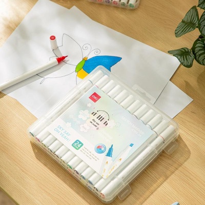 Hộp Bút 12 Màu Deli Sketch Marker - Phiên Bản Sơn Tùng M-TP Giới Hạn - Deli C185-12