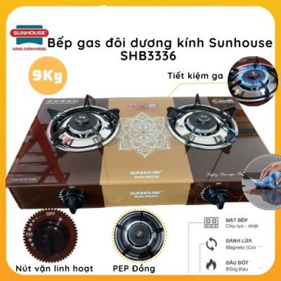 Bếp Gas Đôi Dương Kính Sunhouse SHB3336 KN-Hàng Chính Hãng